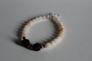 Elemental Harmony Quartz and Lava Bracelet