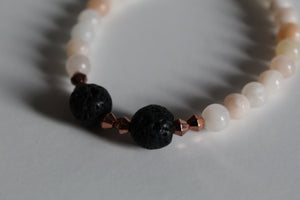 Elemental Harmony Quartz and Lava Bracelet