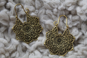 Gold Mandala Earrings