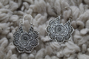 Silver Mandala Earrings