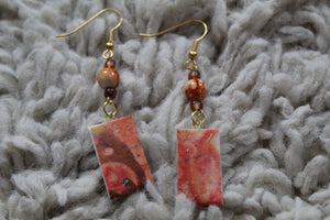 Radiant Elegance Dangle Earrings – Made with Repurposed Sari Fabric