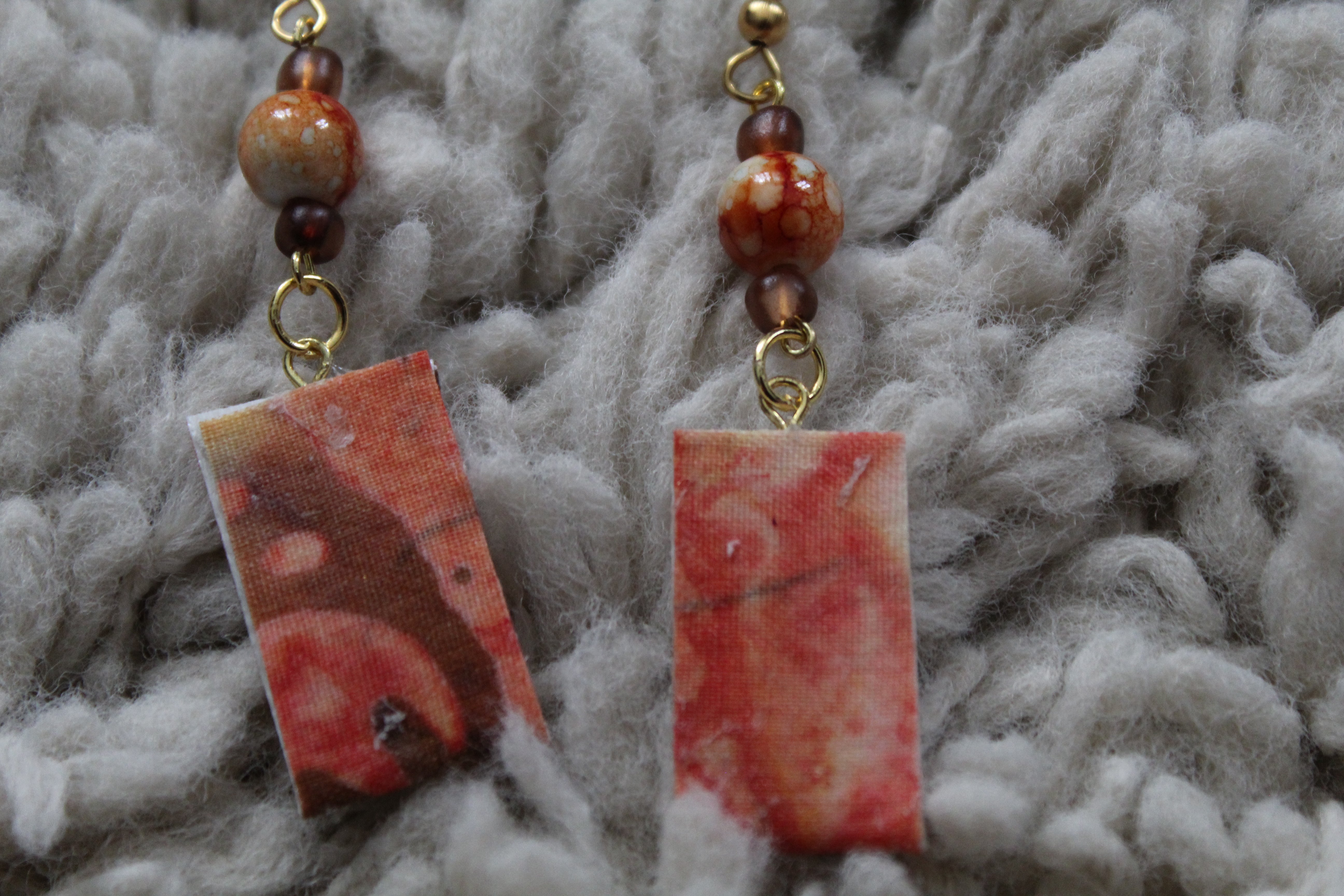 Radiant Elegance Dangle Earrings – Made with Repurposed Sari Fabric