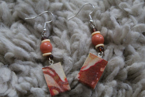 Radiant Elegance Dangle Earrings – Made with Repurposed Sari Fabric