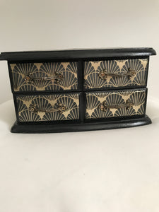 Black Art Deco Vanity Jewelry Box