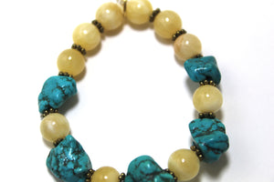 Pure Serenity: Howlite Nugget and Calcite Bracelet