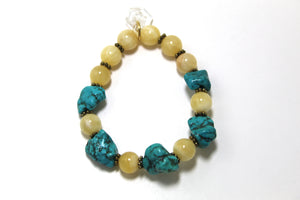 Pure Serenity: Howlite Nugget and Calcite Bracelet