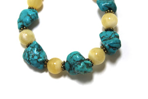 Pure Serenity: Howlite Nugget and Calcite Bracelet