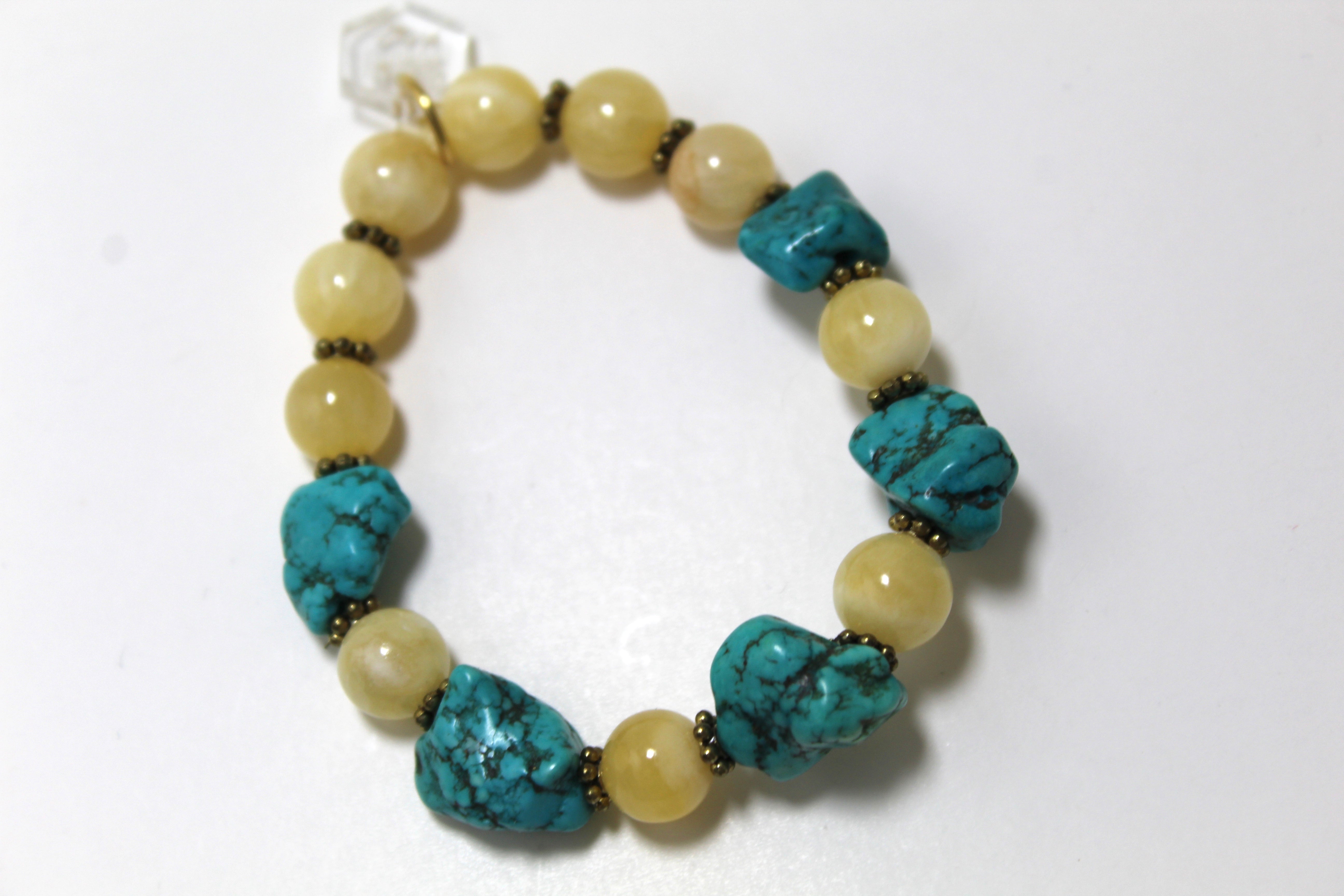 Pure Serenity: Howlite Nugget and Calcite Bracelet